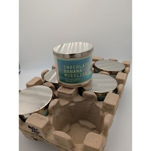 Bath & Body Works Chocolate Banana Mudslide 3 Wick Candle S/6 14.5 Oz #6017